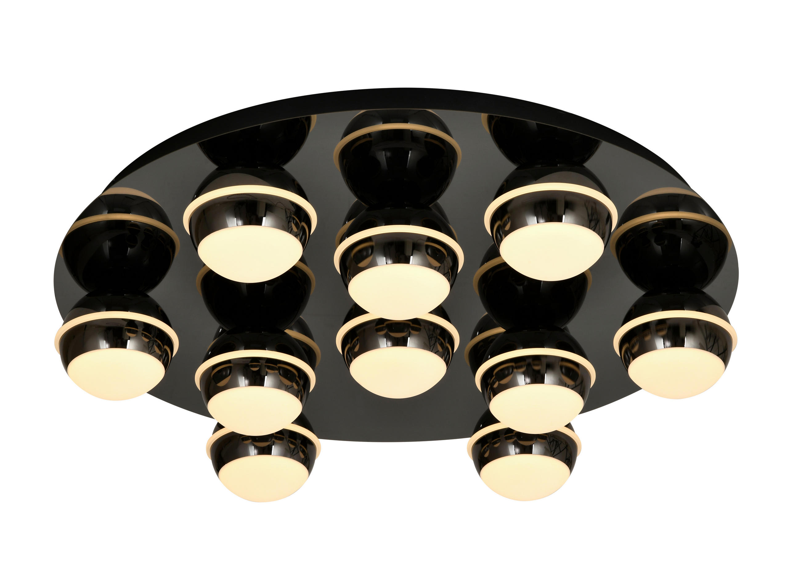 LED-DECKENLEUCHTE Biarritz 60/60/14 cm  - Schwarzchrom, Basics, Kunststoff/Metall (60/60/14cm)
