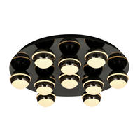 LED-DECKENLEUCHTE Biarritz 60/60/14 cm  - Schwarzchrom, Basics, Kunststoff/Metall (60/60/14cm)
