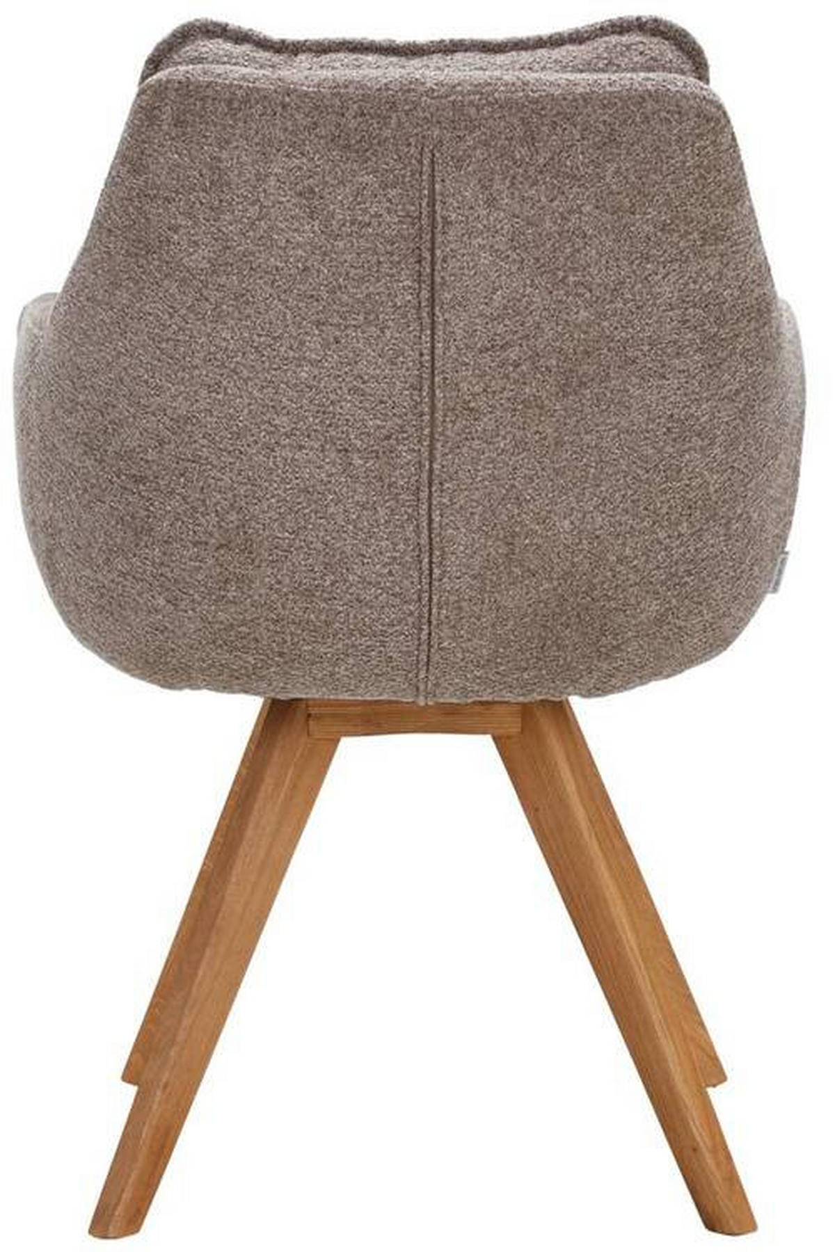 ARMLEHNSTUHL  in Chenille  - Taupe/Eichefarben, KONVENTIONELL, Holz/Textil (59/86/69,5cm) - Linea Natura