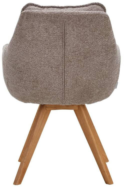 Thumbnail - Linea Natura Armlehnstuhl, Taupe, Eiche, Holz, Textil, Eiche, vollmassiv, konisch, eckig, 59x86x69.5 cm, Stoffauswahl, T...