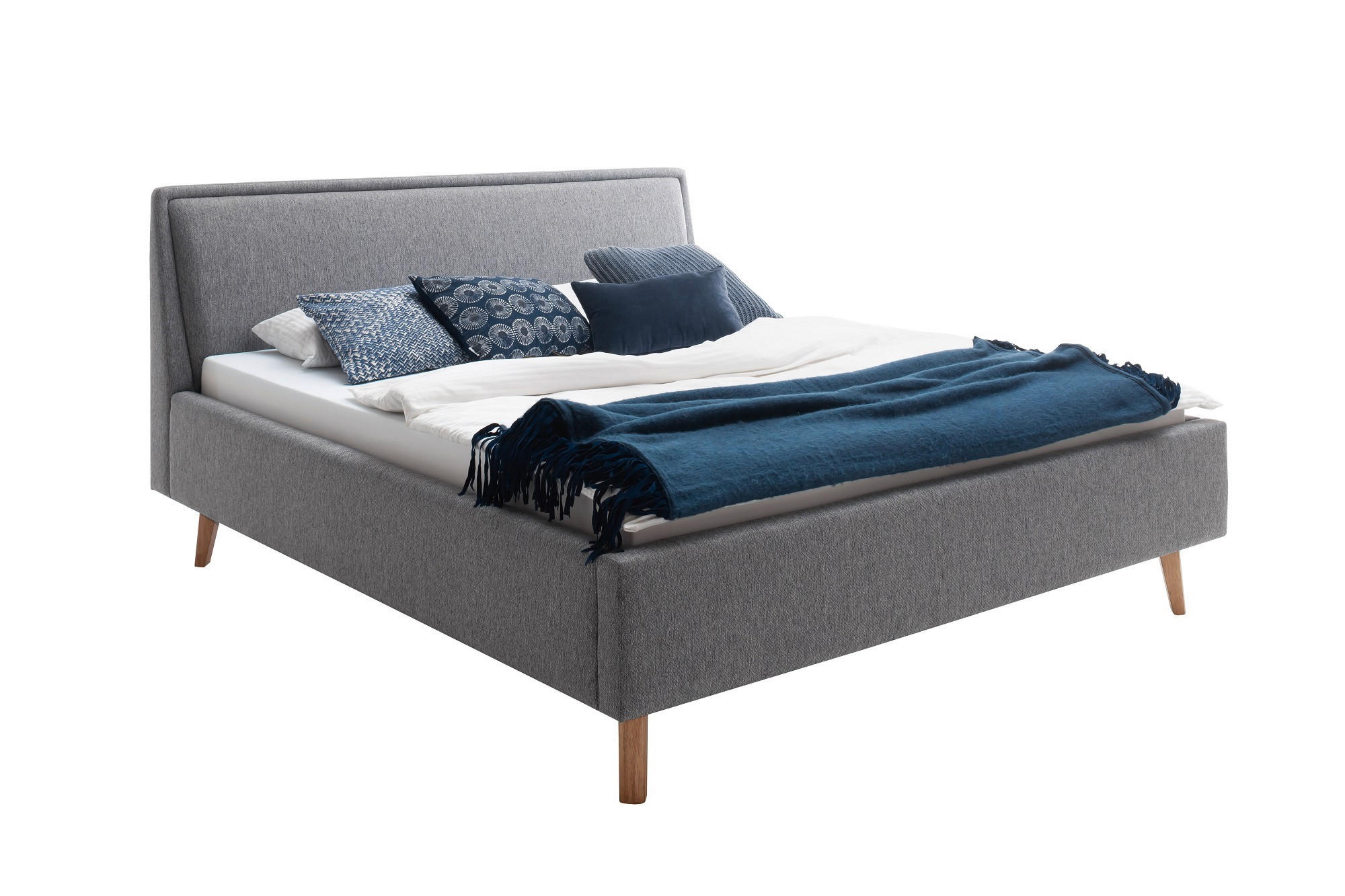 POLSTERBETT FRIEDA 140/200 cm in Grau - Eichefarben/Grau, MODERN, Holz/Textil (140/200cm) - Livetastic