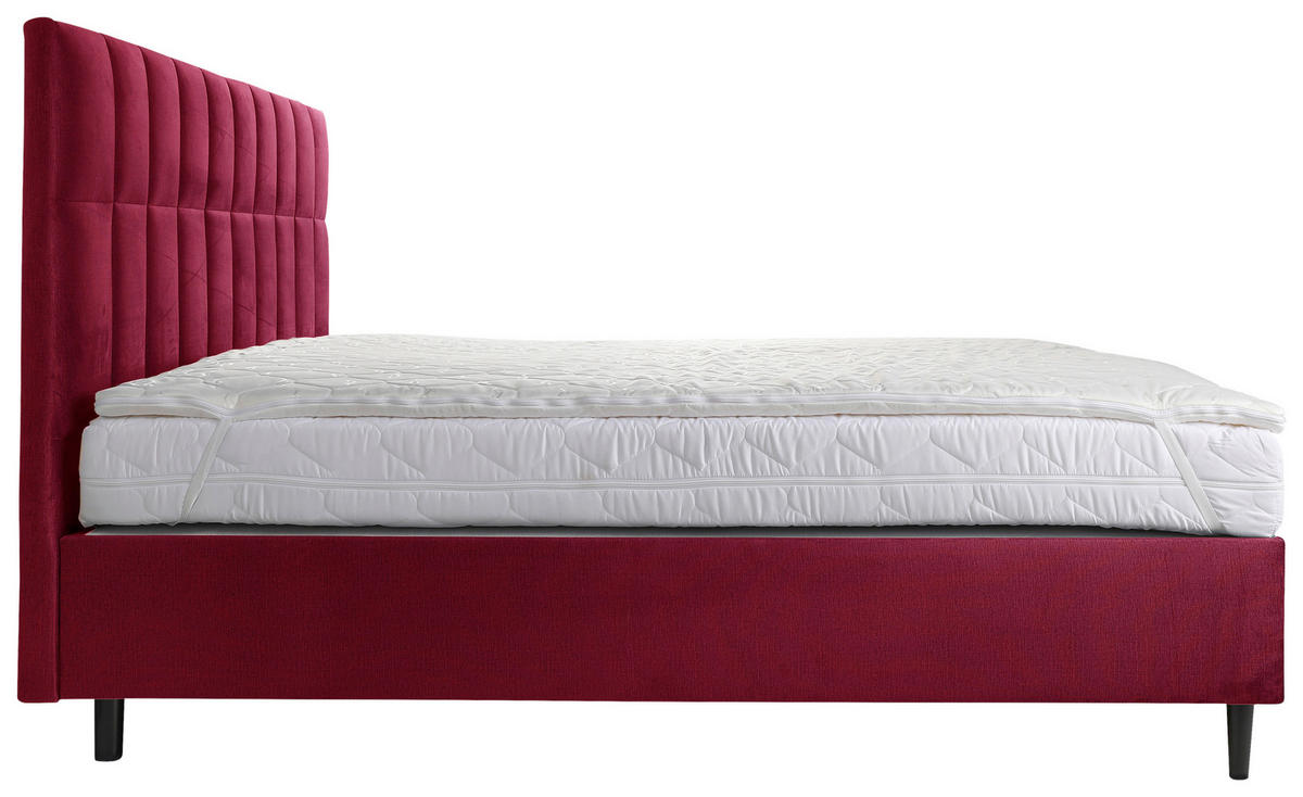 BOXBETT 180/200 cm  in Rot  - Rot/Schwarz, KONVENTIONELL, Holz/Textil (180/200cm) - Boxxx