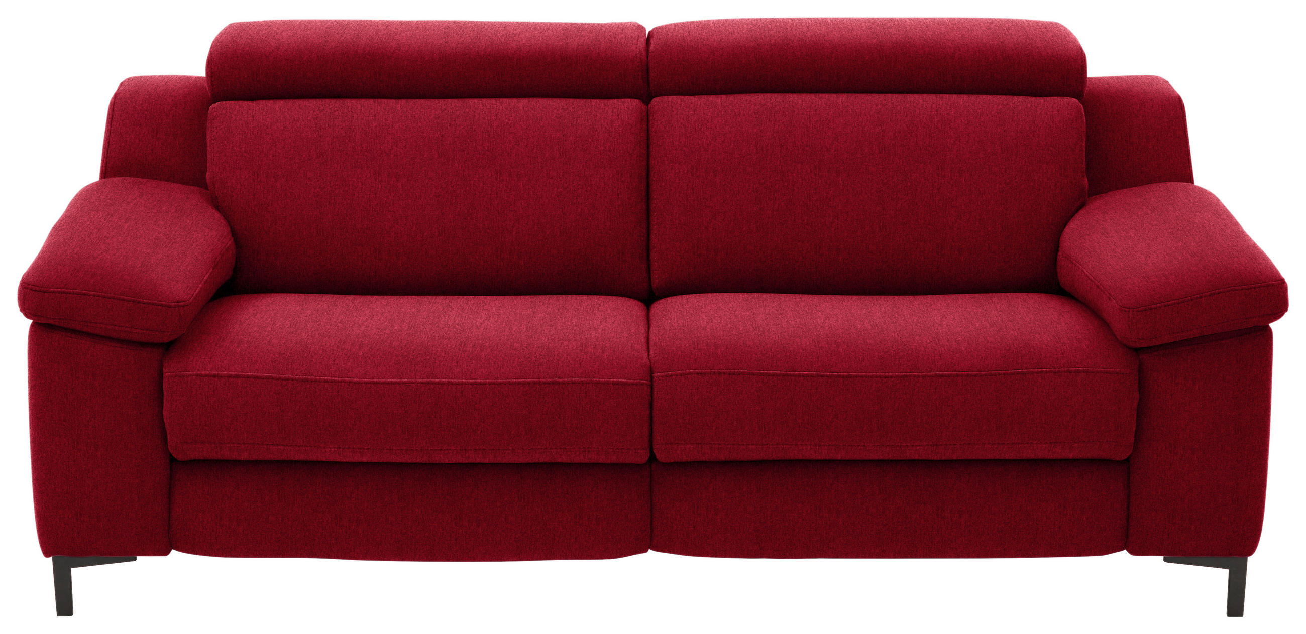 2,5-SITZER in Chenille Rot  - Rot/Schwarz, Design, Textil/Metall (188/84-104/104cm) - Valdera