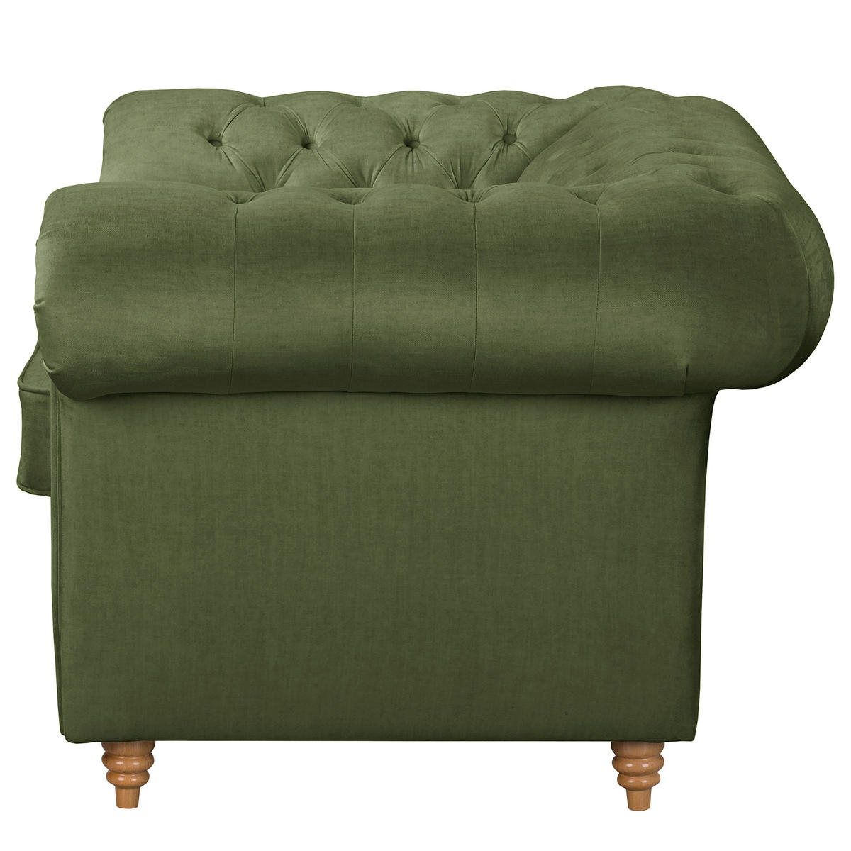 SESSEL in Mikrofaser Dunkelgrün  - Dunkelgrün, Design, Holz/Textil (128/75/91cm) - P & B