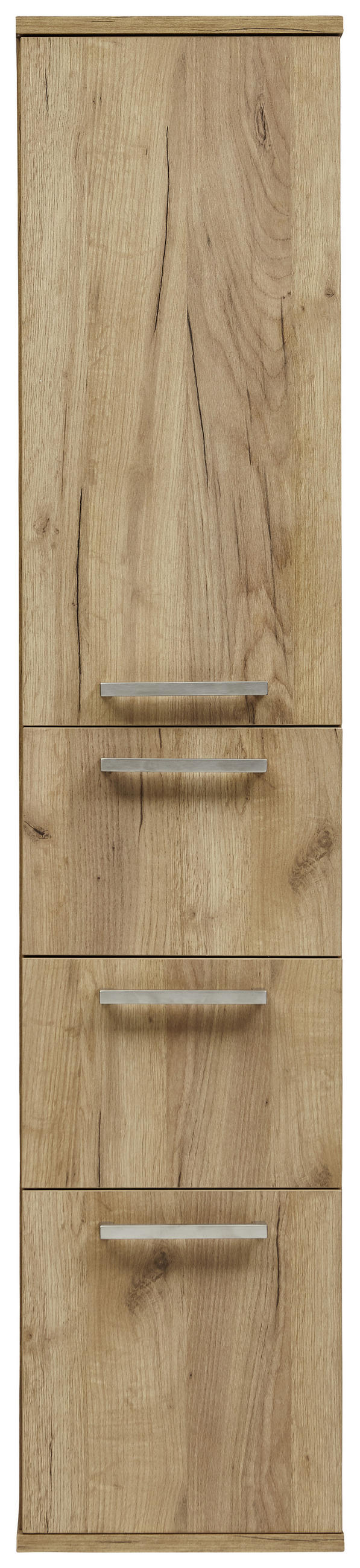 HOCHSCHRANK 35/165/37 cm  - Edelstahlfarben/Alteiche, Design, Glas/Holz (35/165/37cm) - Dieter Knoll