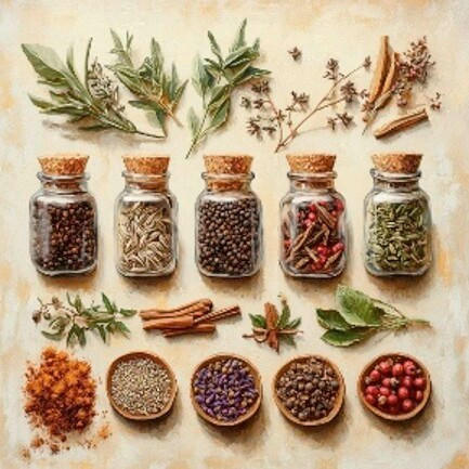 GLASBILD Essen & Trinken, Gewürze  - Multicolor, Basics, Glas (30/30/1.40cm) - Euroart