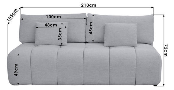 BOXSPRINGSOFA in Chenille Ecru  - Ecru/Schwarz, MODERN, Kunststoff/Textil (210/72/105cm) - Cantus