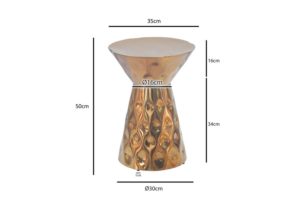 PRÍRUČNÝ STOLÍK, zlatá - zlatá, Design, kov (36/51/36cm) - Livetastic