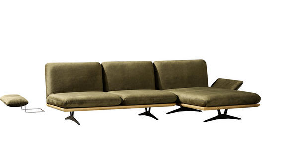 SCHLAFSOFA in Grün, Eichefarben  - Eichefarben/Beige, Design, Holz/Textil (204/92/90cm) - Dieter Knoll