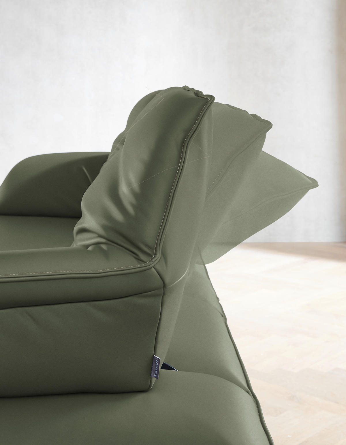 ECKSOFA in Echtleder Grün  169/252 cm  - Beige/Schwarz, Design, Leder/Metall (169/252cm) - Koinor