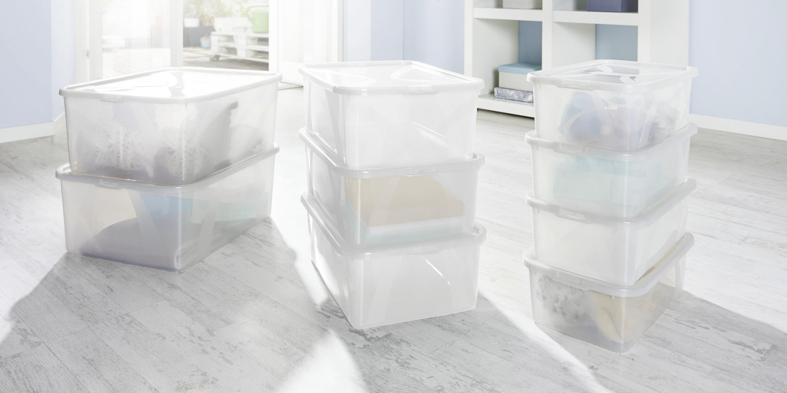 SADA ÚLOŽNÝCH BOXŮ 2 ks, 19 l - průhledné, Basics, plast (42/35/17cm) - Rotho