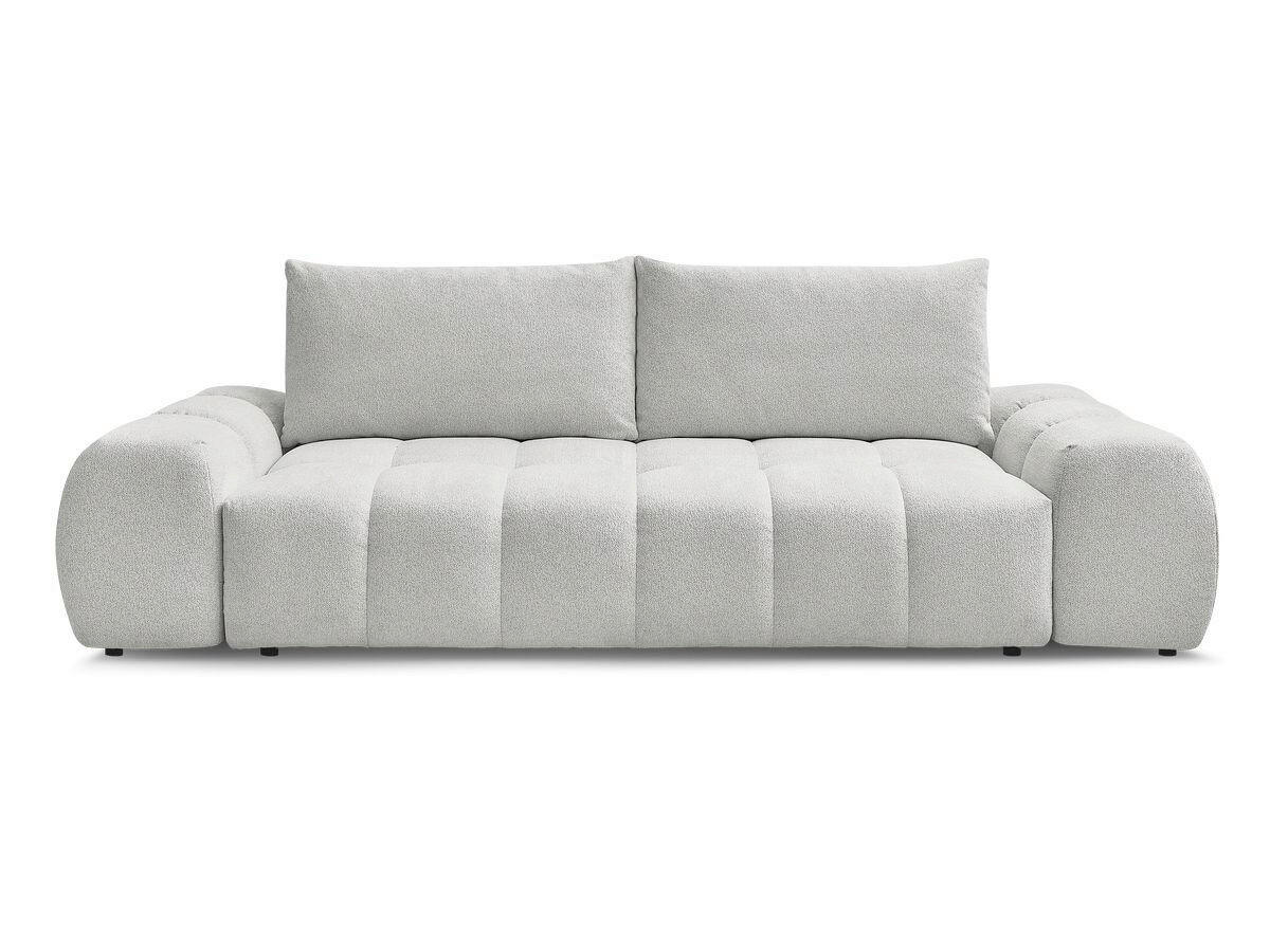 SCHLAFSOFA Flachgewebe Hellgrau  - Hellgrau/Schwarz, MODERN, Kunststoff/Textil (278/115/90cm)