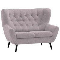 2-SITZER-SOFA Skagen in Webstoff Grau, Lila  - Lila/Schwarz, Design, Holz/Textil (137/101/95cm) - Stylife