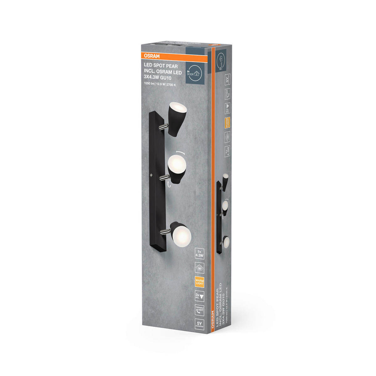 LED-STRAHLER 44,4/6/13,1 cm   - Schwarz, Basics, Kunststoff/Metall (44,4/6/13,1cm) - Osram