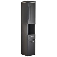HOCHSCHRANK 30/164/30 cm  - Chromfarben/Grau, KONVENTIONELL, Glas/Holzwerkstoff (30/164/30cm) - Novel