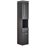 HOCHSCHRANK 30/164/30 cm  - Chromfarben/Grau, KONVENTIONELL, Glas/Holzwerkstoff (30/164/30cm) - Novel