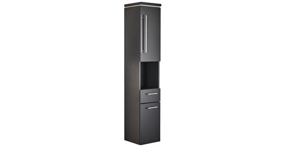 HOCHSCHRANK 30/164/30 cm  - Chromfarben/Grau, KONVENTIONELL, Glas/Holzwerkstoff (30/164/30cm) - Novel