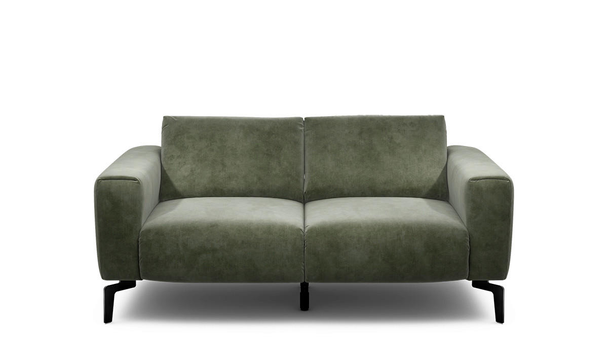 2-SITZER-SOFA in Samt Waldgrün  - Waldgrün/Schwarz, Design, Textil/Metall (180/86/86-94cm) - SENSOO