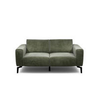 2-SITZER-SOFA in Samt Waldgrün  - Waldgrün/Schwarz, Design, Textil/Metall (180/86/86-94cm) - SENSOO