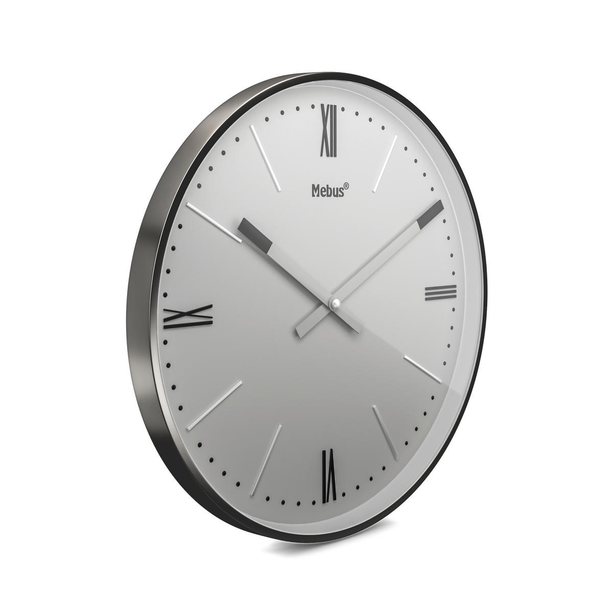 WANDUHR Weiß, Silberfarben  - Silberfarben/Weiß, Basics, Kunststoff (25cm)