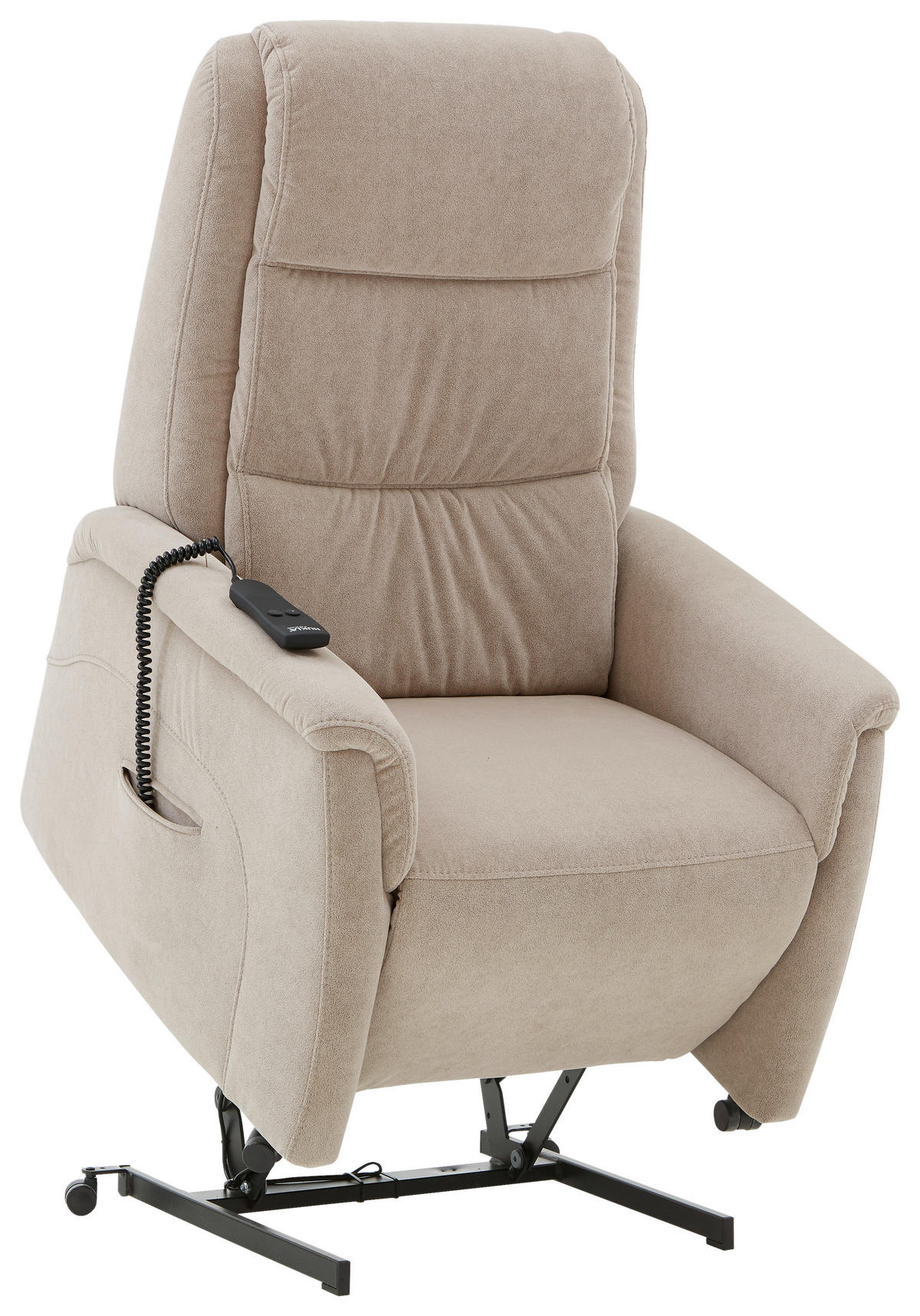 FERNSEHSESSEL in Mikrofaser Beige  - Beige/Schwarz, KONVENTIONELL, Kunststoff/Textil (70/105/88cm) - Valdera