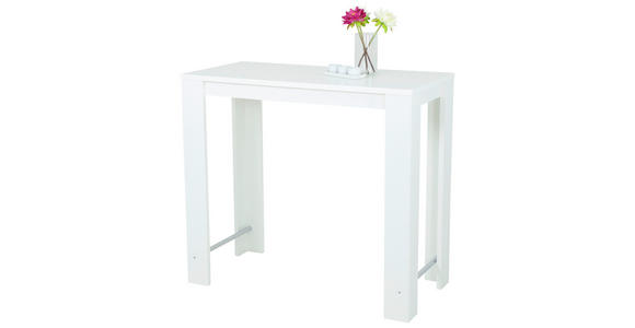 BARTISCH rechteckig Weiß  - Weiß, MODERN, Holzwerkstoff/Metall (120/58/108cm) - Carryhome