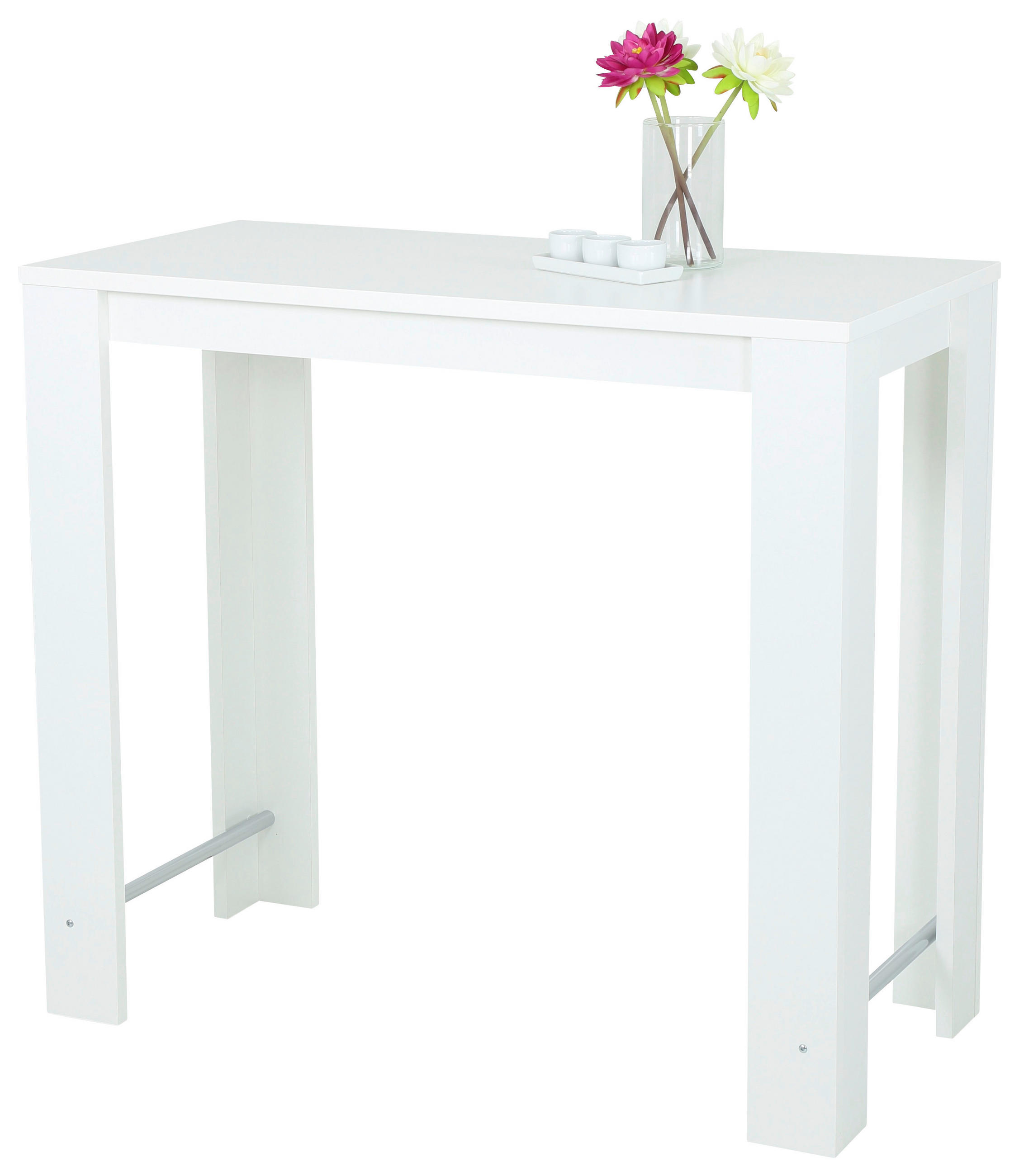 BARTISCH in Metall, Holzwerkstoff 120/58/108 cm   - Weiß, MODERN, Holzwerkstoff/Metall (120/58/108cm) - MID.YOU