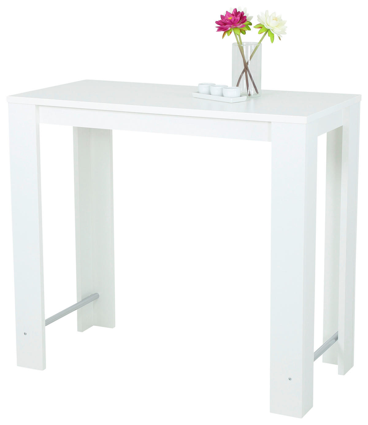 BARTISCH in Metall, Holzwerkstoff 120/58/108 cm   - Weiß, MODERN, Holzwerkstoff/Metall (120/58/108cm) - MID.YOU