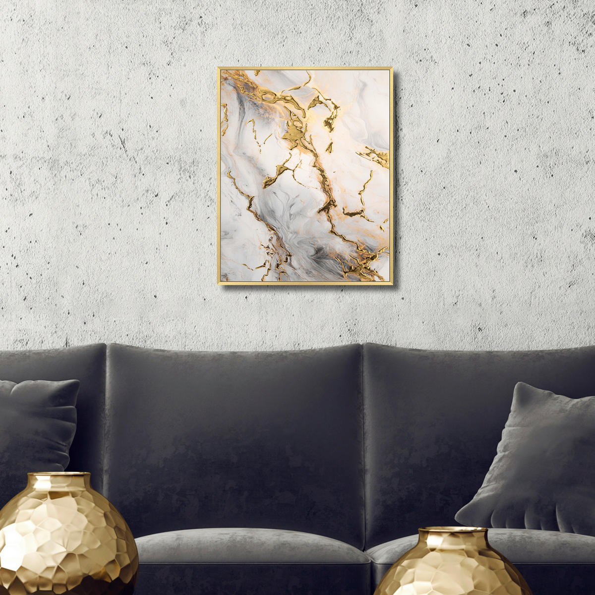 KUNSTDRUCK Abstraktes 40/50 cm  - Goldfarben/Multicolor, Basics, Holzwerkstoff (40/50cm) - Monee