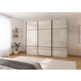 SCHWEBETÜRENSCHRANK  in Weiß, Champagner  - Champagner/Schwarz, KONVENTIONELL, Glas/Holzwerkstoff (242/223/68cm) - Novel