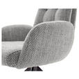 ARMLEHNSTUHL  Stoffauswahl, Typenauswahl, Sitzfläche 360° drehbar Webstoff  - Schwarz/Grau, Design, Textil/Metall (66/95/74cm) - Novel