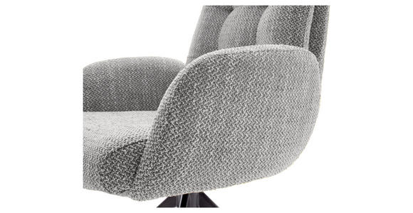 ARMLEHNSTUHL  Stoffauswahl, Typenauswahl, Sitzfläche 360° drehbar Webstoff  - Schwarz/Grau, Design, Textil/Metall (66/95/74cm) - Novel