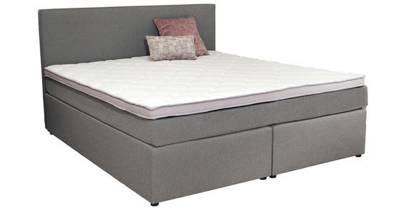 BOXSPRINGBETT 180/200 cm  in Grau  - Schwarz/Grau, KONVENTIONELL, Kunststoff/Textil (180/200cm) - Carryhome