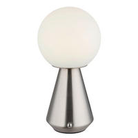 AKKU-TISCHLEUCHTE SORA 12/23,5 cm   - Weiß/Nickelfarben, Design, Kunststoff/Metall (12/23,5cm) - Globo