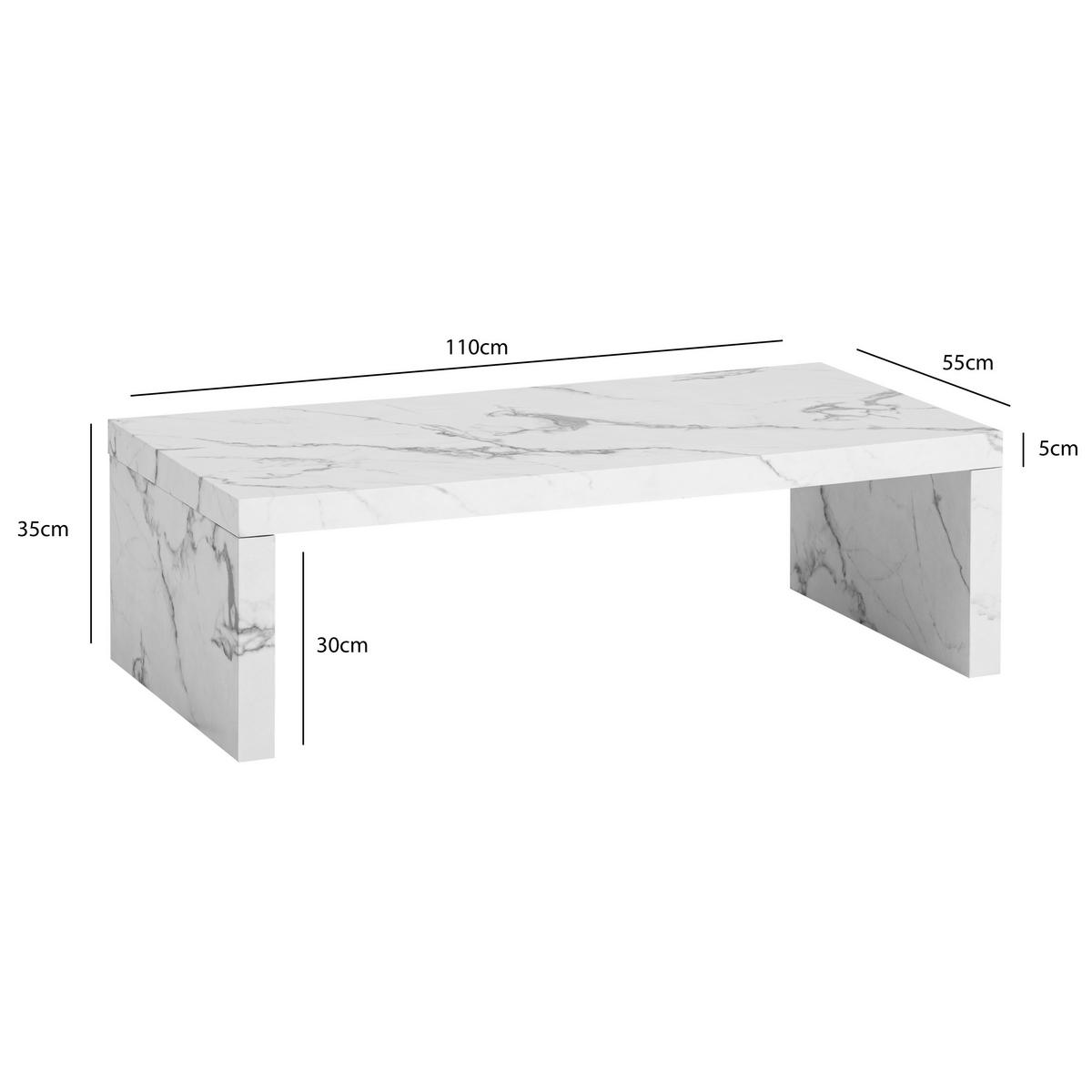 COUCHTISCH in Holzwerkstoff 110/55/35 cm   - Weiss, Design, Holzwerkstoff (110/55/35cm) - Livetastic