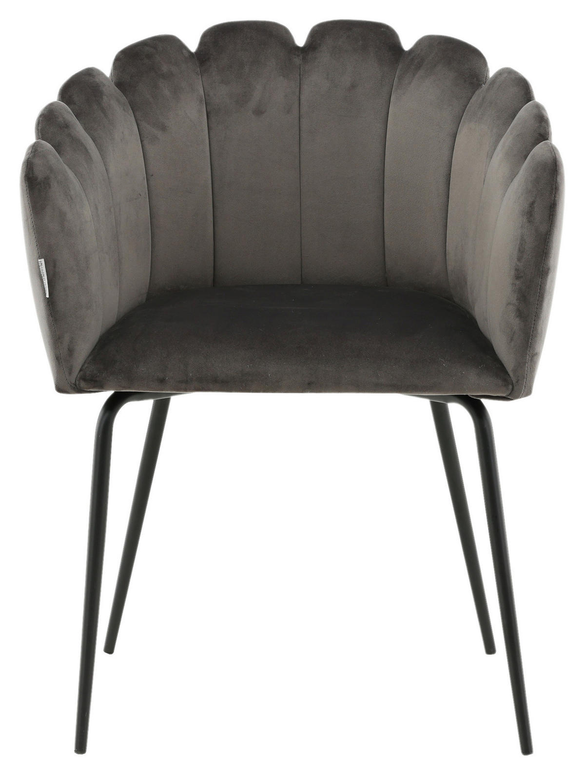 STUHL Samt Grau  - Grau, Design, Textil/Metall (61/76.56/54cm) - Livetastic