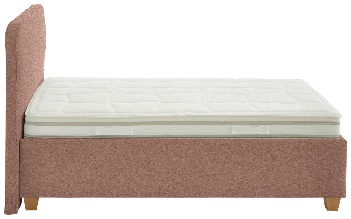POLSTERBETT 120/200 cm  in Rostfarben  - Weiss/Rostfarben, Konventionell, Holz/Textil (120/200cm) - Beldomo - Sleep