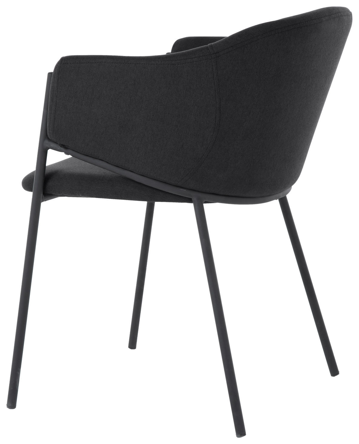 ARMLEHNSTUHL  in Eisen Flachgewebe  - Schwarz, MODERN, Holz/Textil (53/77/60cm) - MID.YOU