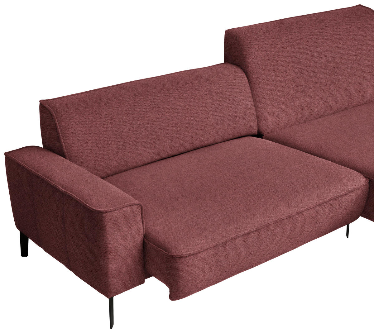 ECKSOFA in Flachgewebe Rot  - Rot/Schwarz, Design, Textil/Metall (285/190cm) - Johann Jakob