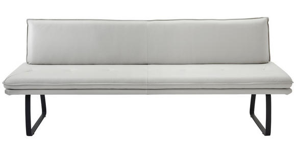 SITZBANK 221/86/66 cm in Schwarz, Schlammfarben - Schlammfarben/Schwarz, Design, Leder/Metall (221/86/66cm) - Dieter Knoll