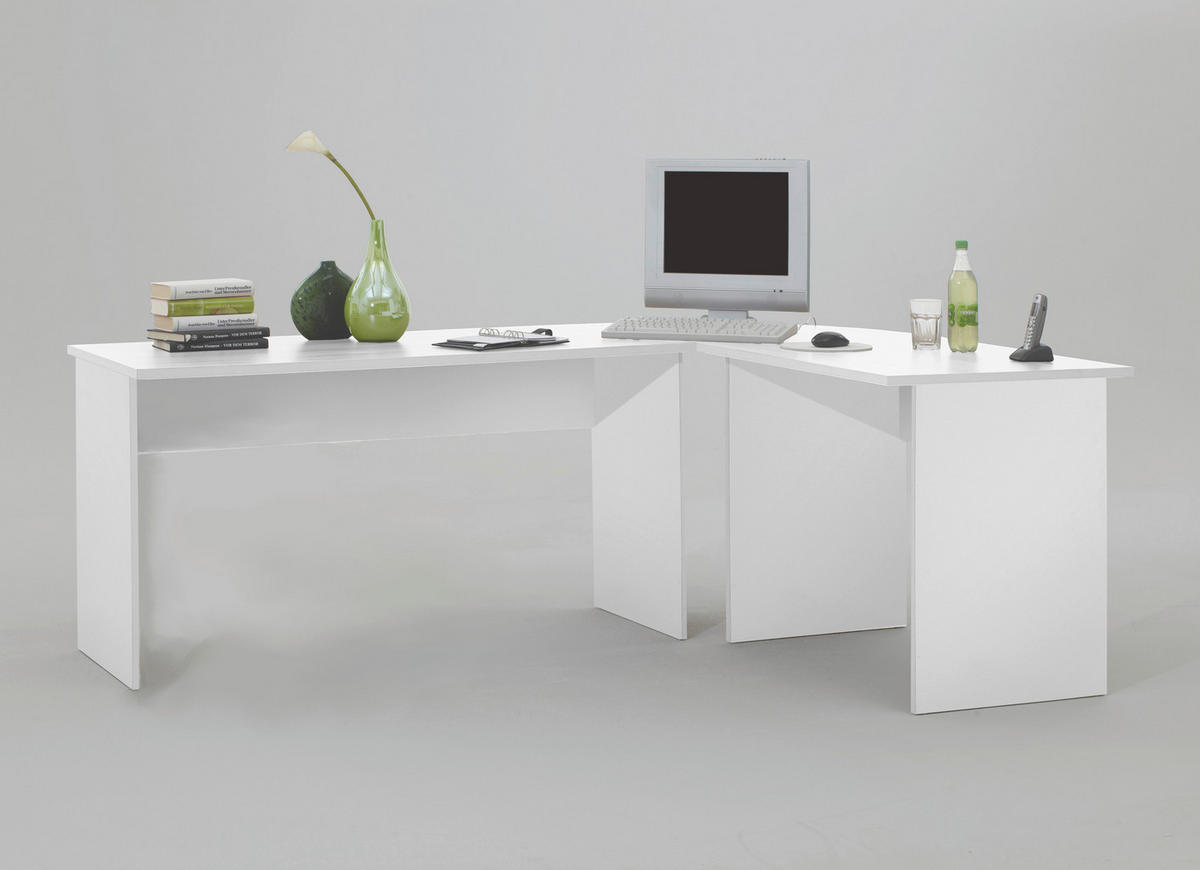 PISAĆI STOL KUTNI  bijela  drvni materijal  - bijela, Konvencionalno, drvni materijal (205/65-155/75cm) - MID.YOU