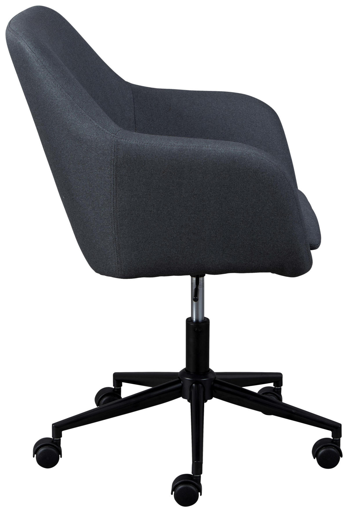 OTOČNÁ ŽIDLE PRO MLÁDEŽ, tkaná látka, šedá, černá - šedá/černá, Konvenční, kov/textil (61,50/83,5-91/63cm) - MID.YOU