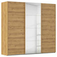 SCHWEBETÜRENSCHRANK 242/223/68 cm 3-türig Eichefarben  - Eichefarben, Design, Glas/Holzwerkstoff (242/223/68cm) - Novel
