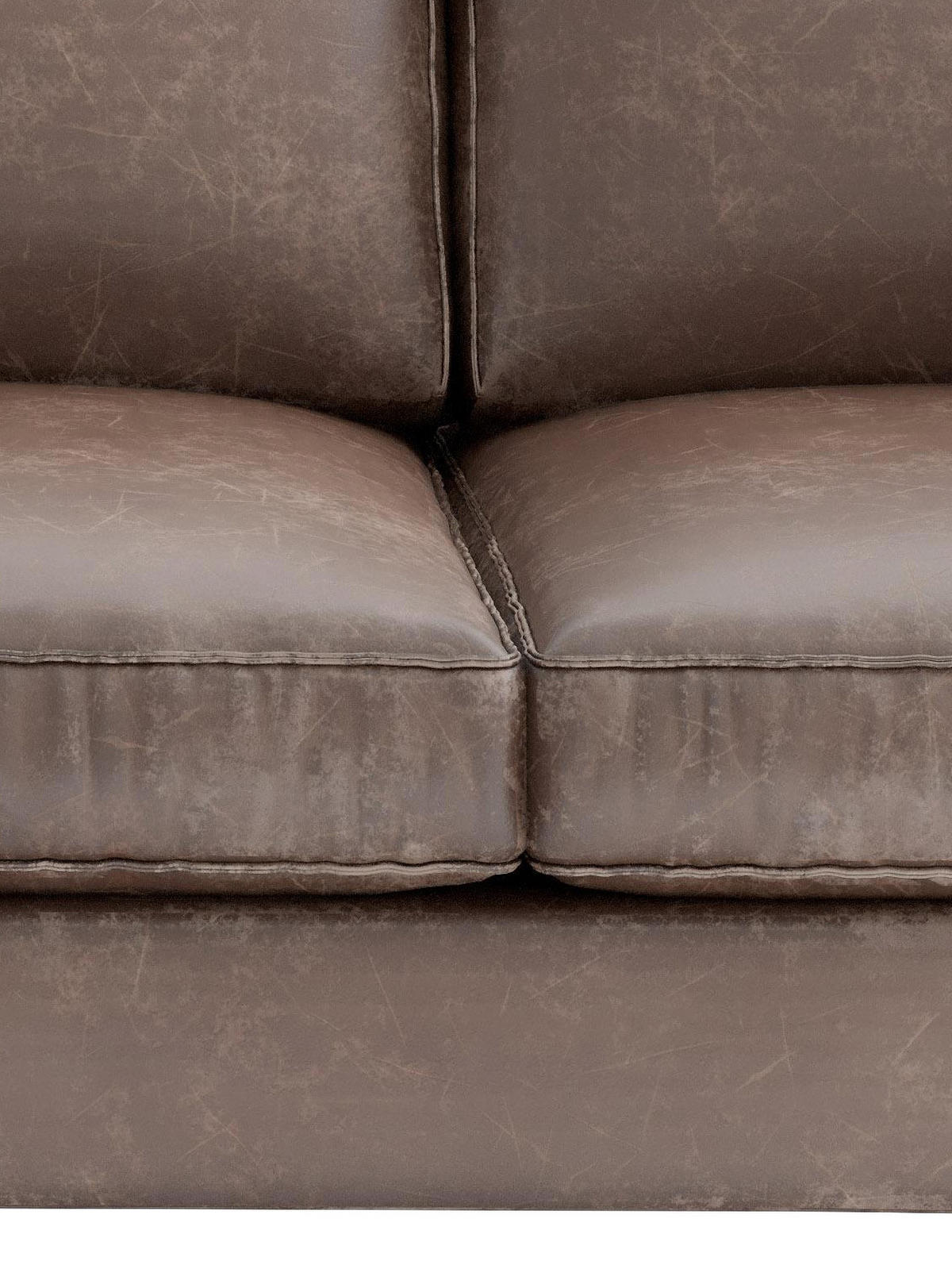 ECKSOFA in Lederlook, Flachgewebe Rotbraun  160/265 cm  - Rotbraun/Schwarz, Design, Textil/Metall (160/265cm) - Livetastic