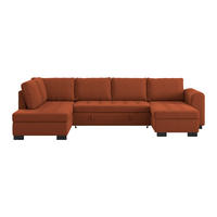 WOHNLANDSCHAFT Terracotta Mikrofaser  - Terracotta/Schwarz, MODERN, Kunststoff/Textil (178/305/155cm) - P & B