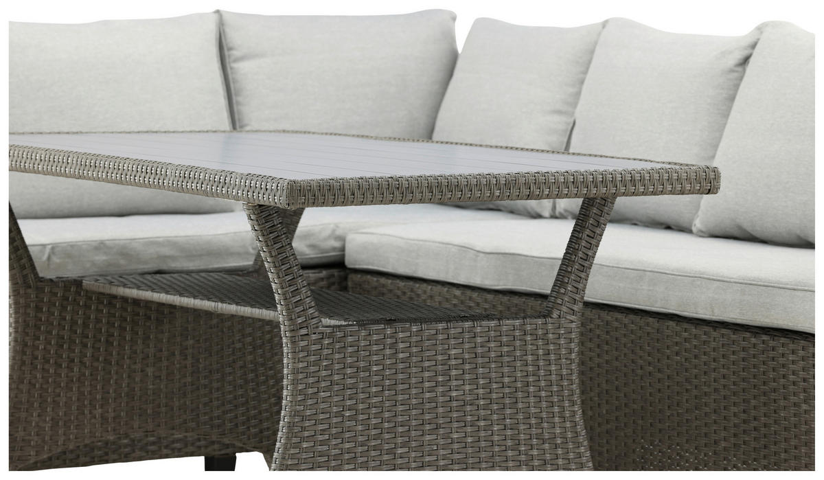 DINING-LOUNGESET 2-teilig  - Grau, KONVENTIONELL, Kunststoff - Gardenson