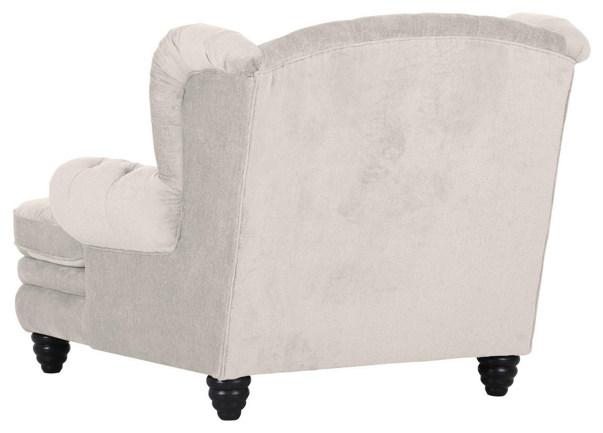XXL-SESSEL in Chenille Creme  - Creme/Schwarz, Design, Holz/Textil (127/106/149cm) - Landscape