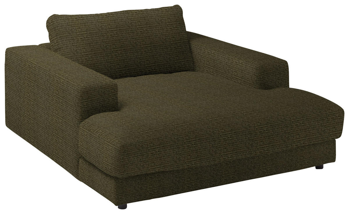 XXL-SESSEL in Chenille Olivgrün  - Schwarz/Olivgrün, Design, Kunststoff/Textil (150/86/170cm) - Lomoco
