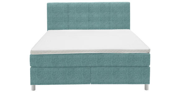 BOXSPRINGBETT 180/200 cm  in Petrol  - Chromfarben/Petrol, KONVENTIONELL, Kunststoff/Textil (180/200cm) - Voleo