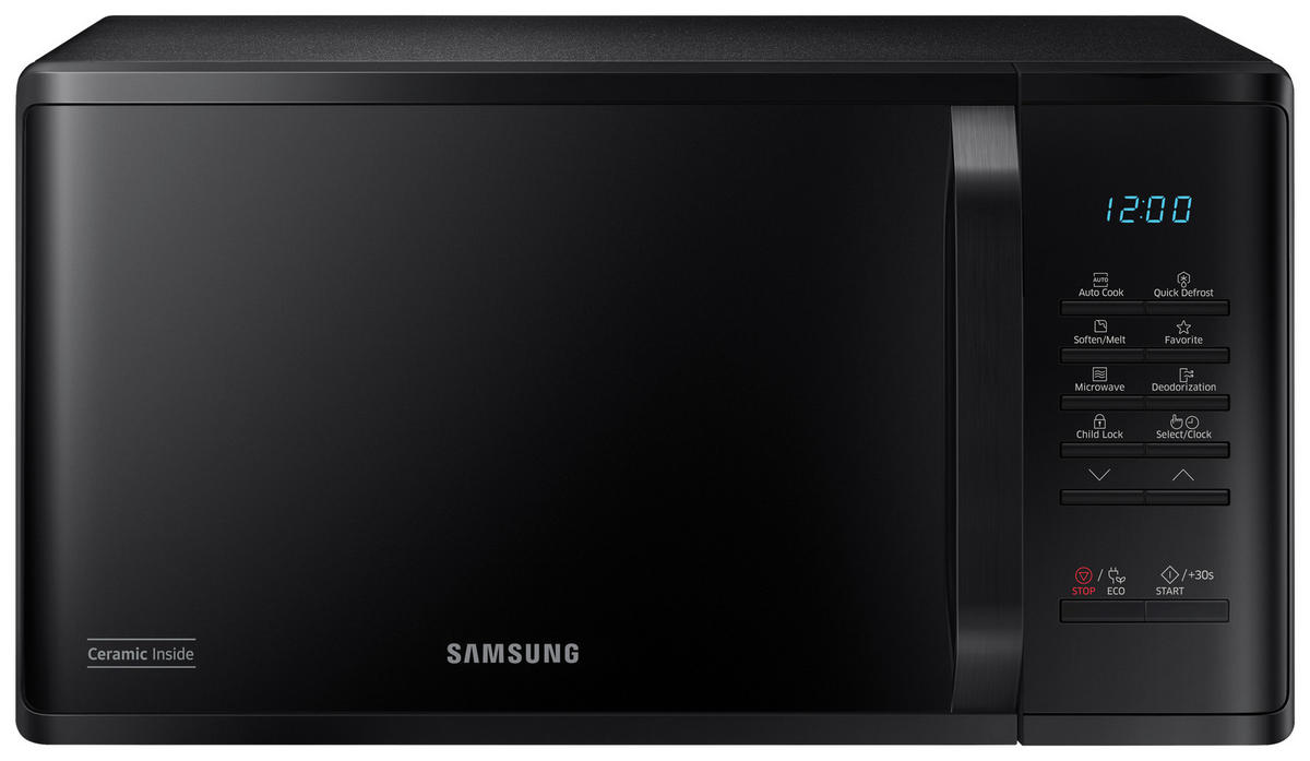 MIKROWELLE MS23K3513AK/EG  - Schwarz Hochglanz, Basics, Glas/Kunststoff (48,9/27,5/37,4cm) - Samsung
